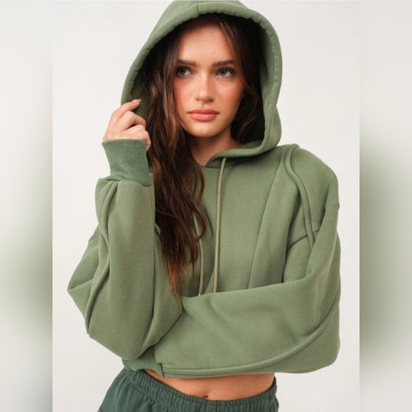 Papermoon Tops - NWT Papermoon Olive Women's Hoodie